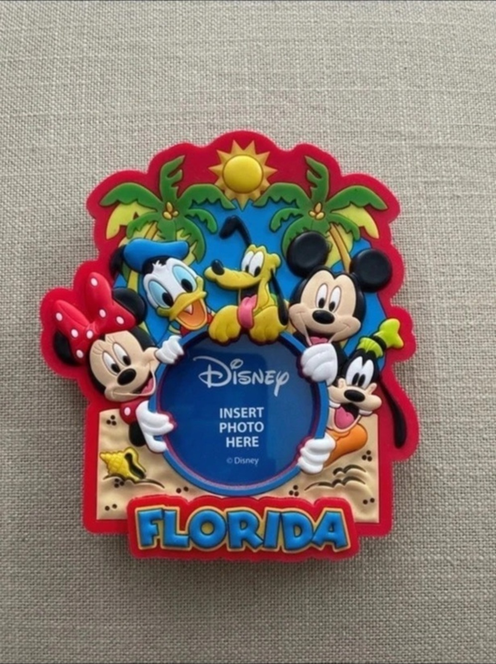 Disney Florida Mickey Minnie Donald Goofy Pluto Souvenir Photo Frame